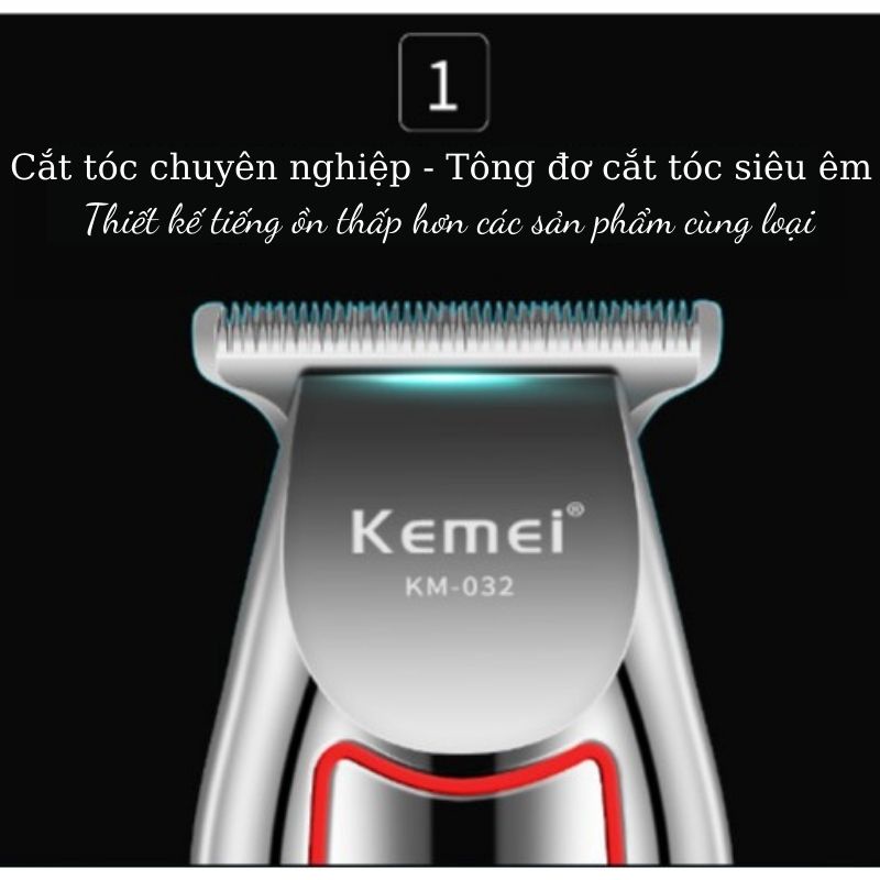 Tông đơ cắt tóc, chấn viền Kemei KM - 032 thế hệ mới - Chất lượng cao, chuyên nghiệp