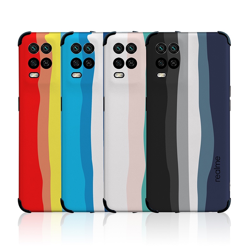Ốp Điện Thoại Silicon Màu Sắc Cầu Vồng Gradient Cho OPPO Realme 8 Pro 4G C21 8I 9I Narzo 50