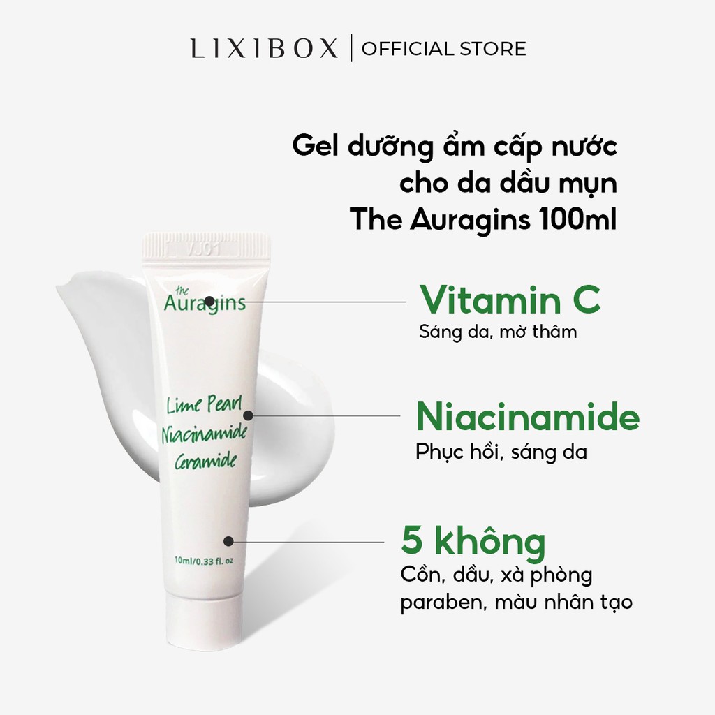 Ảnh Gel dưỡng ẩm ngừa mụn, giảm thâm The Auragins Skin Rescue Brightening Gel Cream 10ml 1