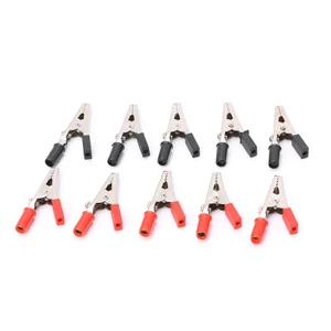 Set 10 kẹp cá sấu thử điện tay cầm bằng nhựa cách điện