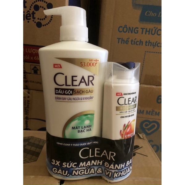 Dầu Gội Clear Mát Lạnh Bạc Hà 650ml tặng kèm tùy theo mỗi đợt công ty khuyến mãi