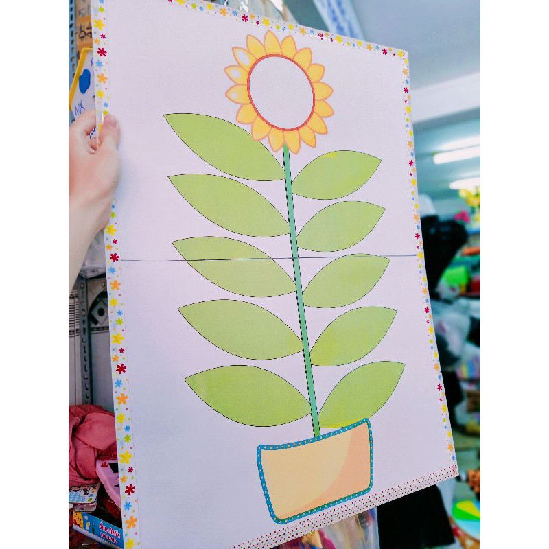 CHẬU HOA 10 LÁ size A2 (Đồ Dùng Dạy Học MIKI)