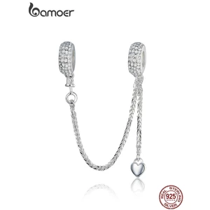 Hạt Xỏ Bamoer Đính Đá Phối Dây Mắt Xích Kiểu Dáng Sang Trọng