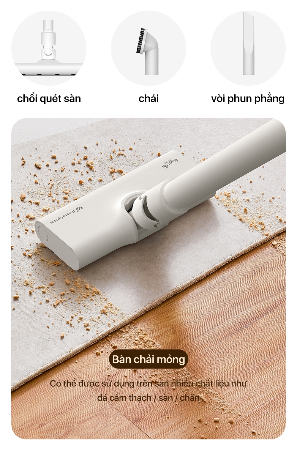 Deerma DX300 làm sạch sofa