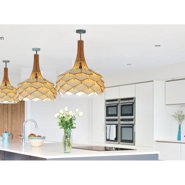 Đèn trần DIY dáng Hoa Lài trang trí nội thất, đèn gỗ trang trí nhà cửa