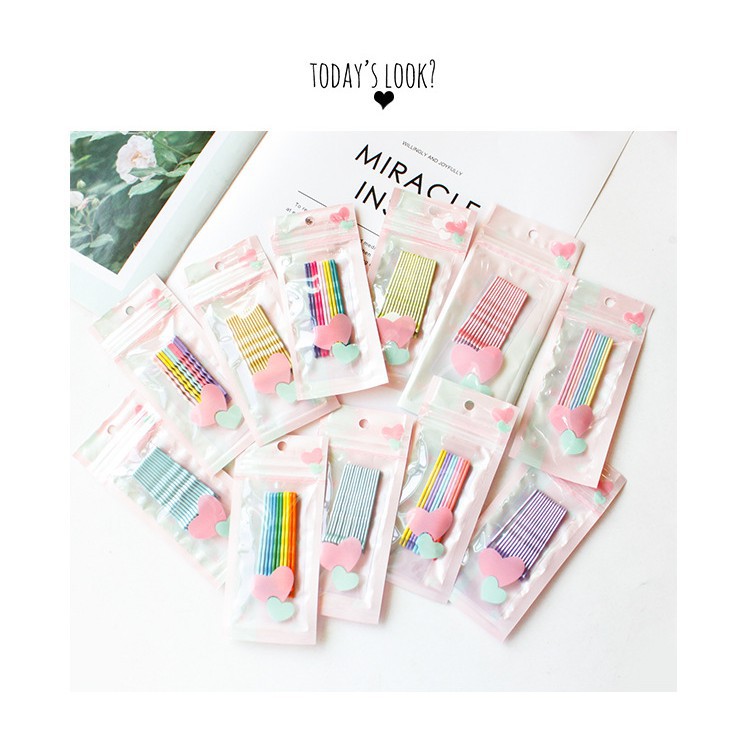 [ Bán buôn sỉ ] Kẹp tóc tăm xoắn ốc pastel set 10 5cm