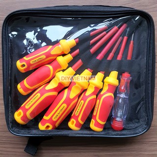 Bộ Tua Vít cách điện 1000V gồm 7 cây  K-9201 hãng Kapusi, Đã kiểm định chất lượng, An toàn tuyệt đối