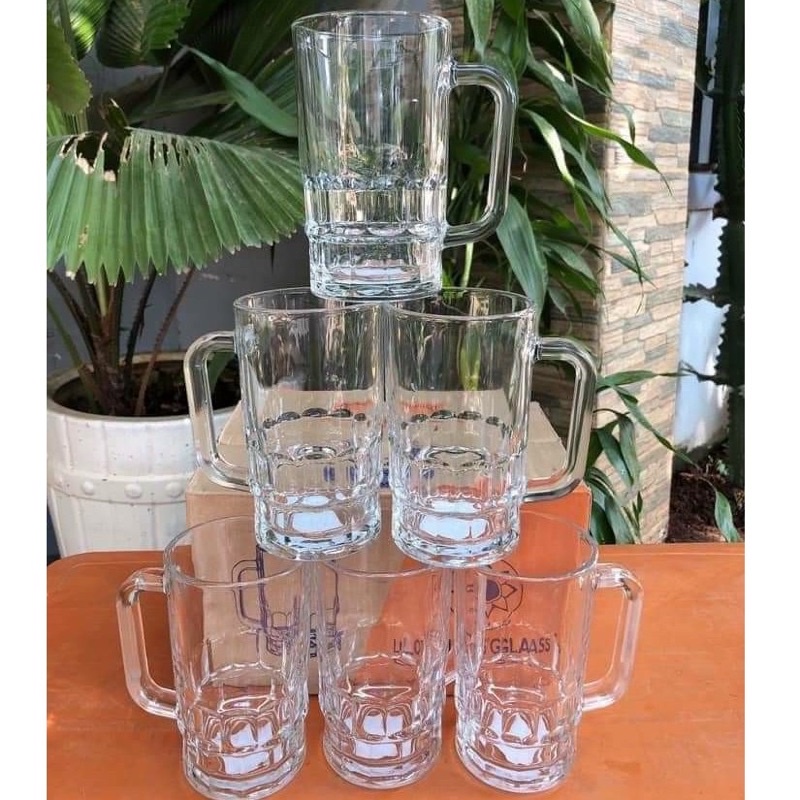Hộp 6 Ly Quai CàFê Thủy Tinh Cao Cấp UG-131 Hàng Nhập Khẩu Made in ThaiLan