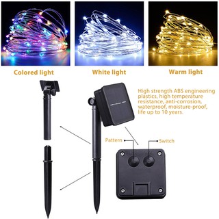 22M 200LEDs LED Năng Lượng Mặt Trời Dây Đèn Cáp Chống Thấm Nước Năm Mới Cổ Tích 8 Chế Độ Đèn Treo Chống Thấm Nước Cho Giáng Sinh Đám Cưới Vườn Cửa Sổ Trong Nhà Trang Trí Ngoài Trời
