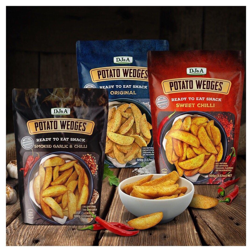 Ảnh Khoai Tây Sấy Ít Béo Vị Ớt Ngọt 100g DJ&A - Thích hợp ăn chay - Sweet Chilli Potato Wedges - Giảm Cân Ăn Được 2