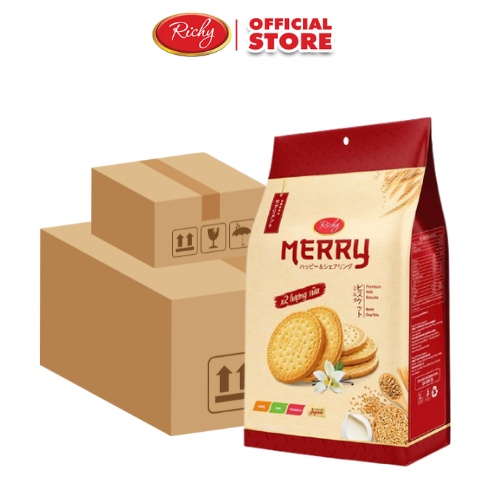 Thùng Bánh Quy Richy Merry Sữa 192gr (20 túi) | Shopee Việt Nam