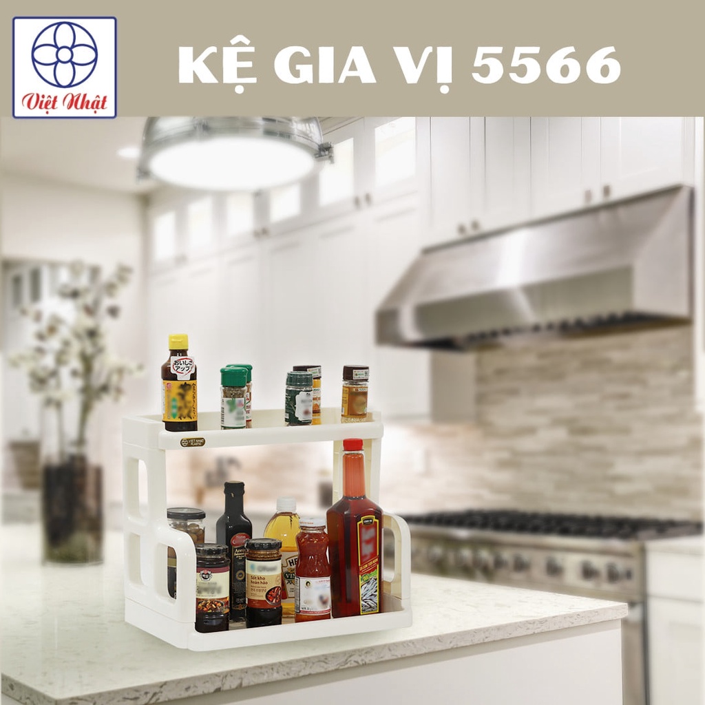Kệ gia vị chữ H nhựa Việt Nhật (5566), kệ đựng đồ nhà tắm, úp chén bát 2 tầng đa năng tiện ích Tổng Kho Gia Dụng 86