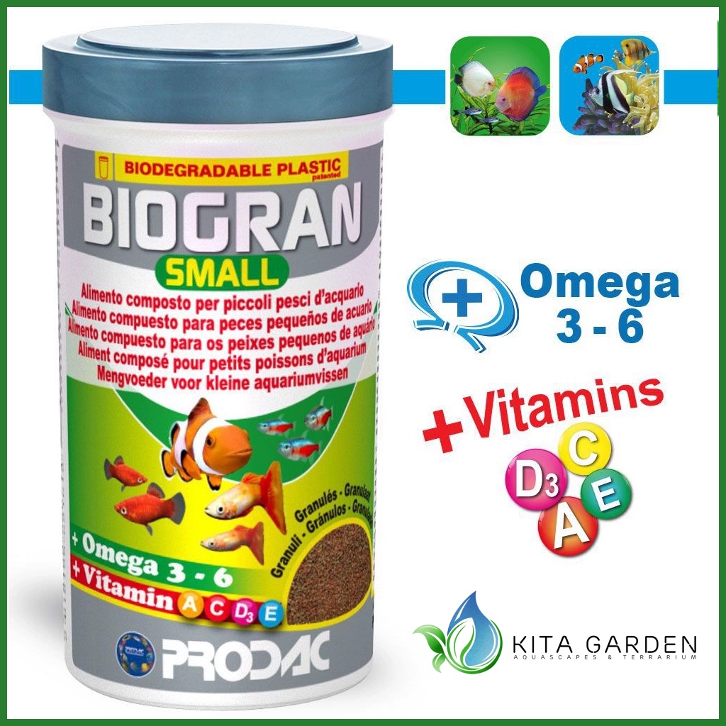 Thức Ăn Dạng Hạt Cho Cá Nhỏ BIOGRAN SMALL - PRODAC Hủ 45gr - 130gr ...