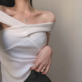 Áo Thun  Tăm  Cotton Cổ Chéo Mặc Nhiều Kiểu