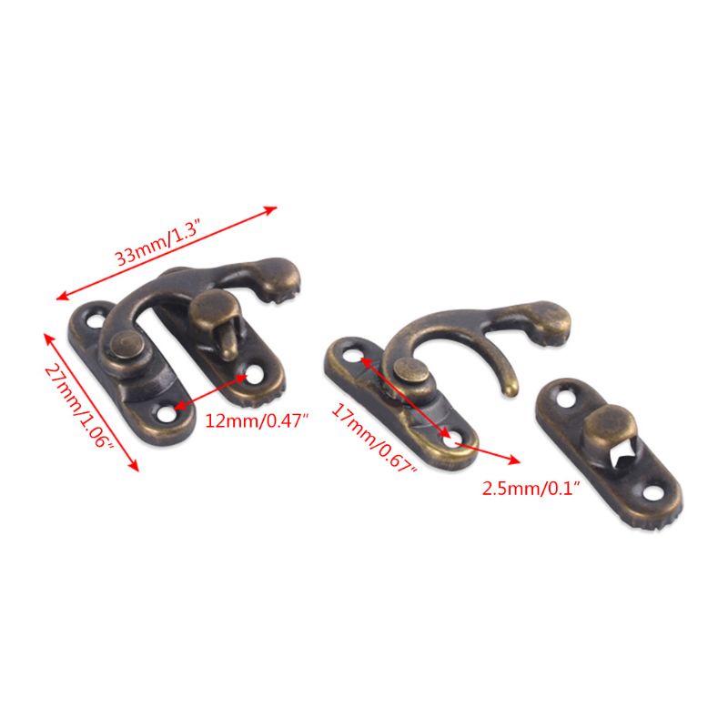 Chốt Khóa Gài Bằng Đồng Cổ Điển 29mm x 33mm