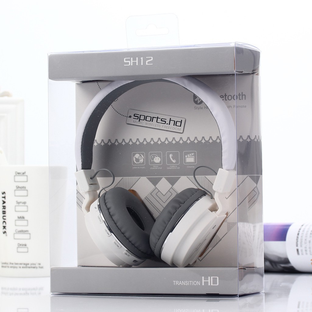 TAI NGHE BLUETOOTH SH12 TAI NGHE KHÔNG DÂY THỜI THƯỢNG | Shopee Việt Nam