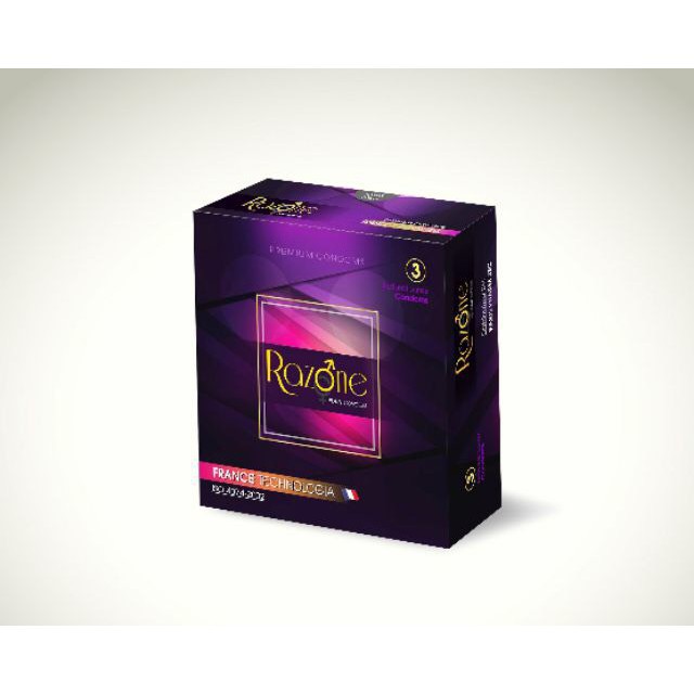 Bao cao su Razone plain tím (hộp/3 cái) | Shopee Việt Nam