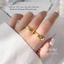 Nhẫn titan không gỉ mạ vàng 18k khắc họa tiết đơn giản thời trang hàn quốc