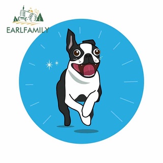 EARLFAMILY 13cm x 12.9cm cho Boston Terrier Hoạt Hình Chó Cool Fine Vinyl Xe Miếng Dán Anime Chống Thấm Nước Thân Cho Xe Đề Can