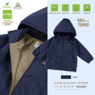 Áo gió 2 lớp kéo khóa có mũ Lullaby NH550 cho bé từ 1Y đến 4Y