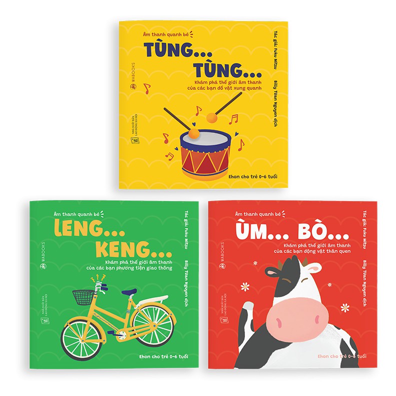 Sách Ehon - Combo 3 cuốn âm thanh - Dành cho trẻ từ 0 - 6 tuổi