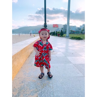 Đồ bộ em bé vải kate mẫu dưa hấu