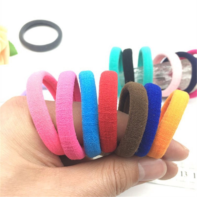 50 Dây Buộc Tóc Co Dãn Màu Trơn Thời Trang Cho Nữ