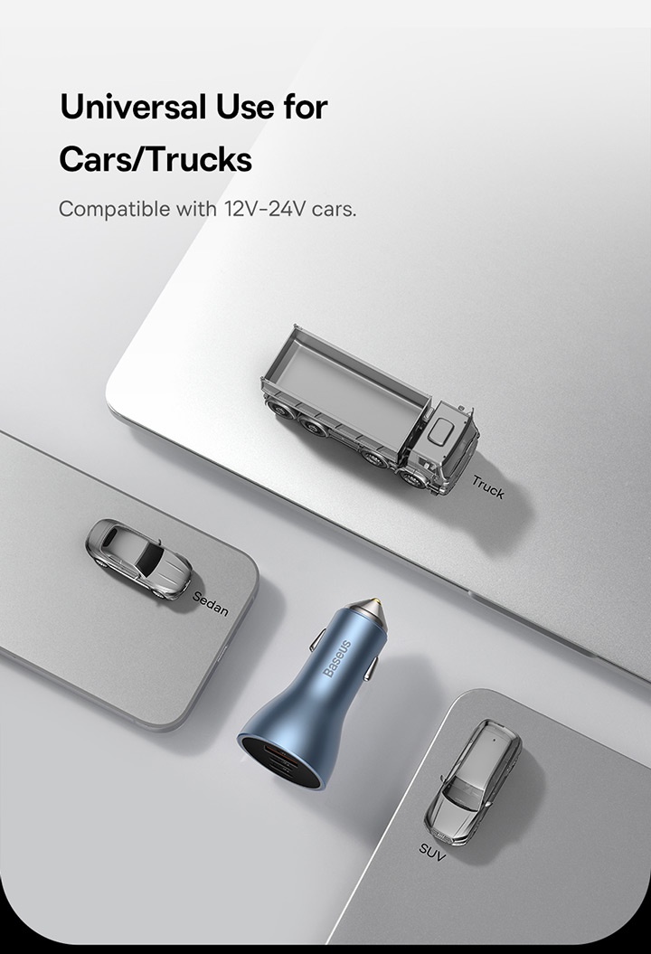 Mô tả Tẩu sạc nhanh Baseus 65W / 60W 3.0 trên xe hơi thích hợp cho iPhone 13 Pro Max Xiaomi - 11
