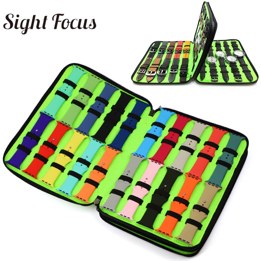 40 Slot Felt Watch Organizer Box Watch Storage Case Pouch Double Layer