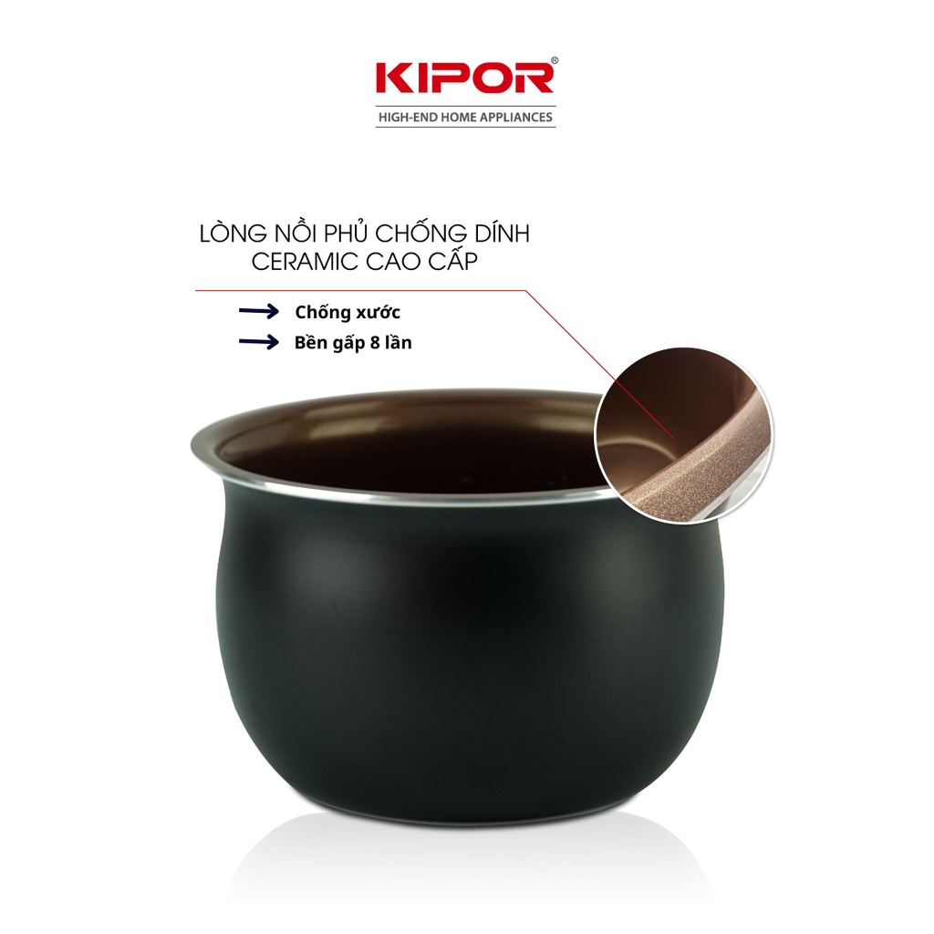 Ảnh Nồi cơm điện KIPOR KP-N55918-1.8L-Lòng nồi niêu chống dính CERAMIC chống trầy xước dầy 3mm-Bảo hành tại nhà 12 tháng 3