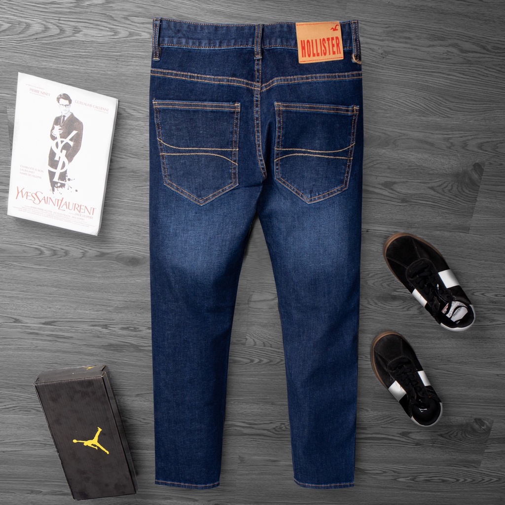 Quần jean nam Hollister hàng xuất dư ống đứng, chất co giãn thoải mái form hãng đổi size thoải mái