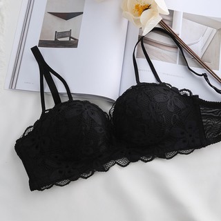 Áo Lót Ren Hoa Mềm Mại Nâng Ngực Không Gọng Quyến Rũ Cho Nữ 32-38AB