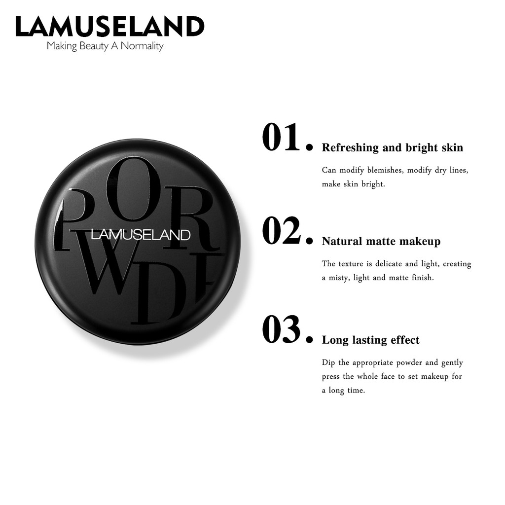 Ảnh Phấn Phủ LAMUSELAND LA3006 Nhung Mịn Màng Và Mềm Mại 7g Dành Cho Trang Điểm 3