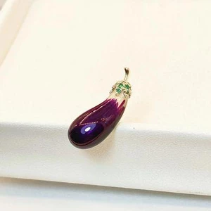 Nút Cài Cúc Himhip Họa Tiết Hình Trái Cà Tím Dễ Thương 0.7x2cm