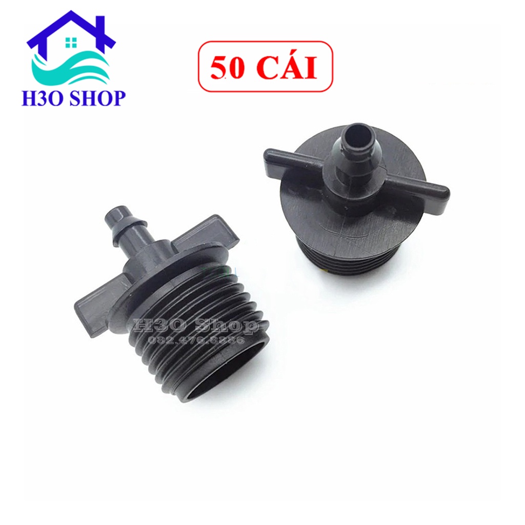 50 cái - Đầu nối giảm ren 21mm ra ống tưới 6mm, đầu chuyển ống tưới