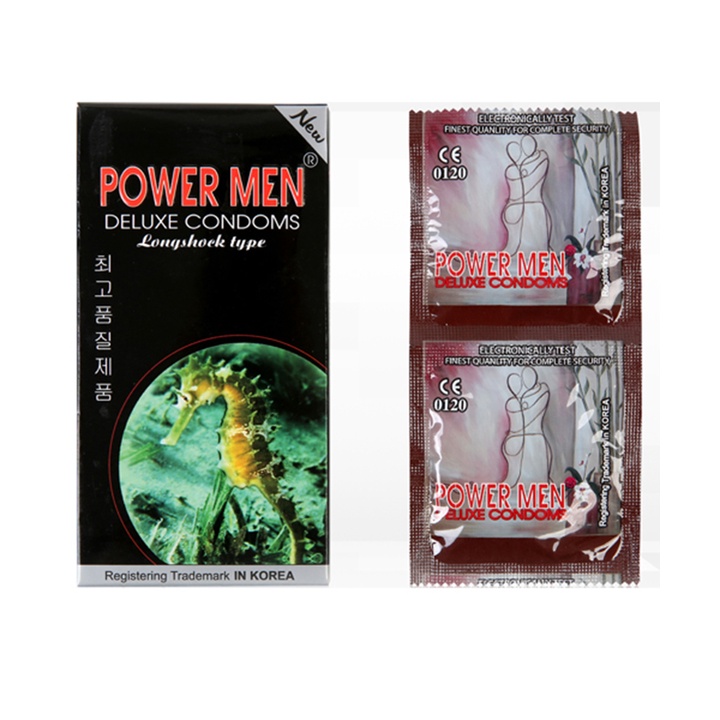 Ảnh Bao cao su POWERMEN cá ngựa Gân Gai Tăng khoái cảm Kéo dài thời gian quan hệ hộp 12 bao GEMHOME 2