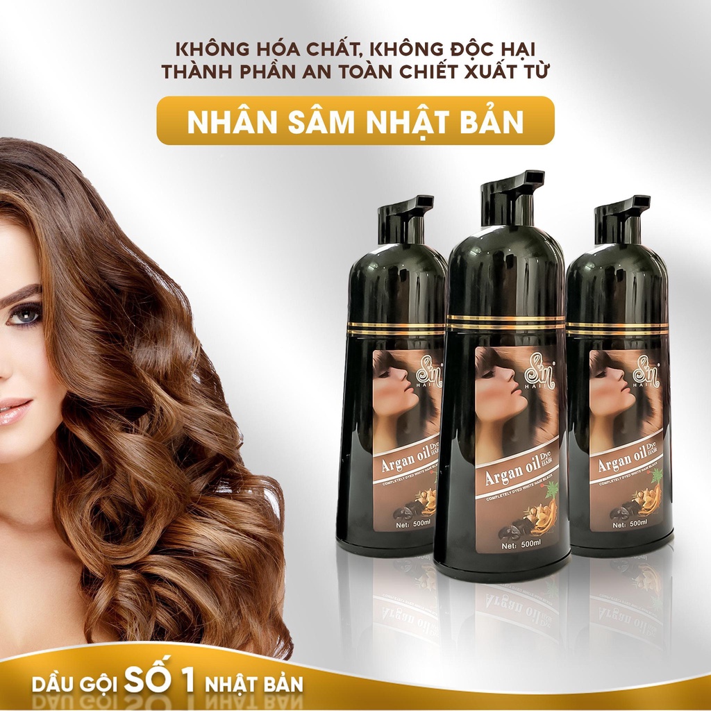 Ảnh Dầu Gội Phủ Bạc Sin Hair Màu Nâu 500ml - Nhuộm Tóc Tại Nhà An Toàn Không Ngứa Rát 2