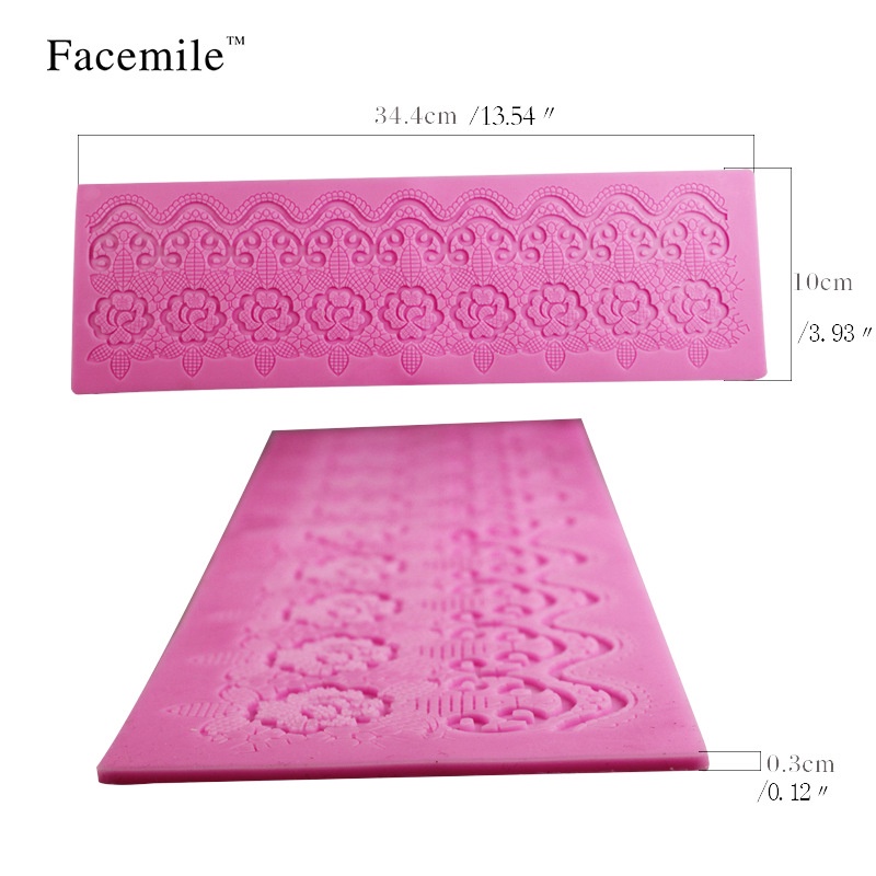 Ren Fondant bánh bao quanh trang trí Khuôn silicon Mousse Đường thủ công Icing Mat Pad Bánh ngọt Dụng cụ làm bánh