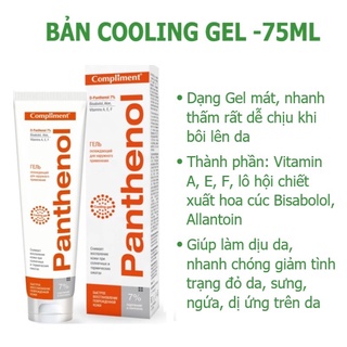 Gel Dưỡng B5 Compliment Panthenol 7% Aloe Vera 5% làm dịu phục hồi da 75ml Duduhouse