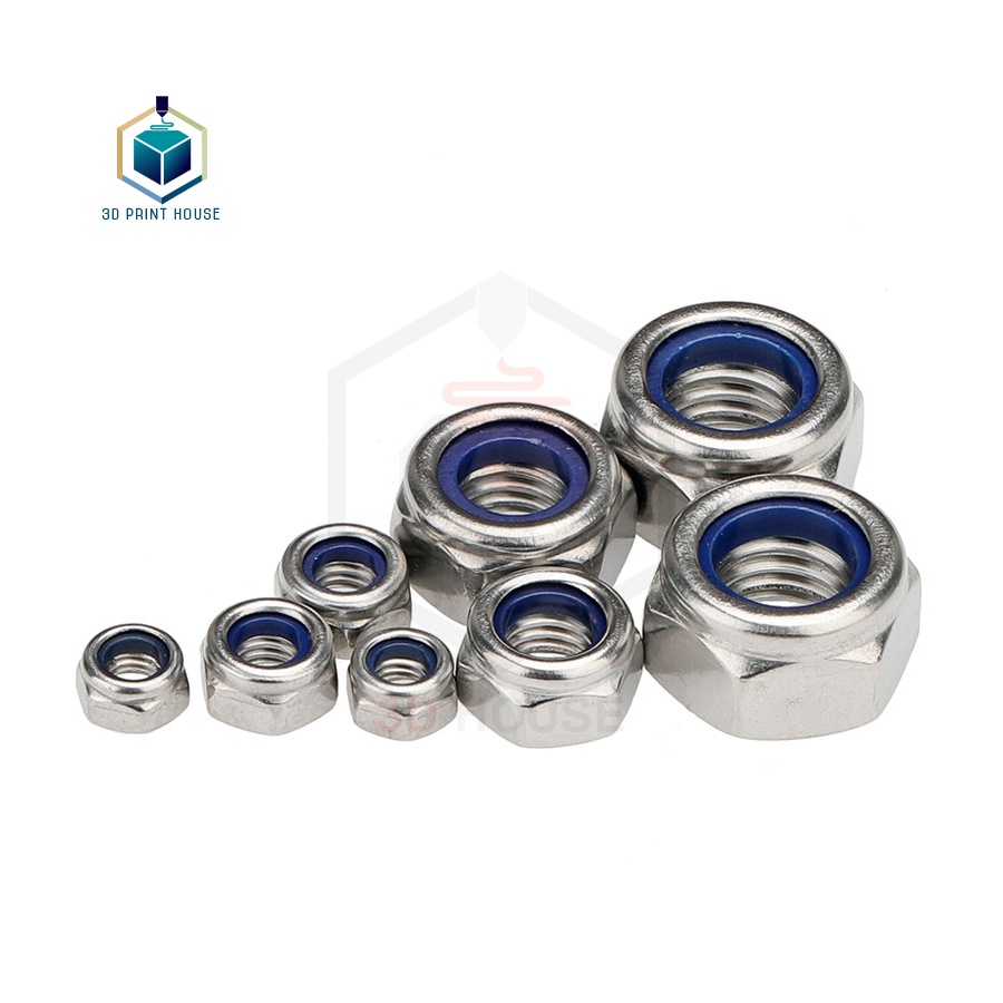 Set 50, 20 Đai Ốc Tán Keo Chống Trượt Inox 304 M3, M4, M5, M6, M8 ecu ...