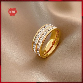 Nhẫn titan đá full không đen không gỉ - Trang sức Bé Heo BHN131