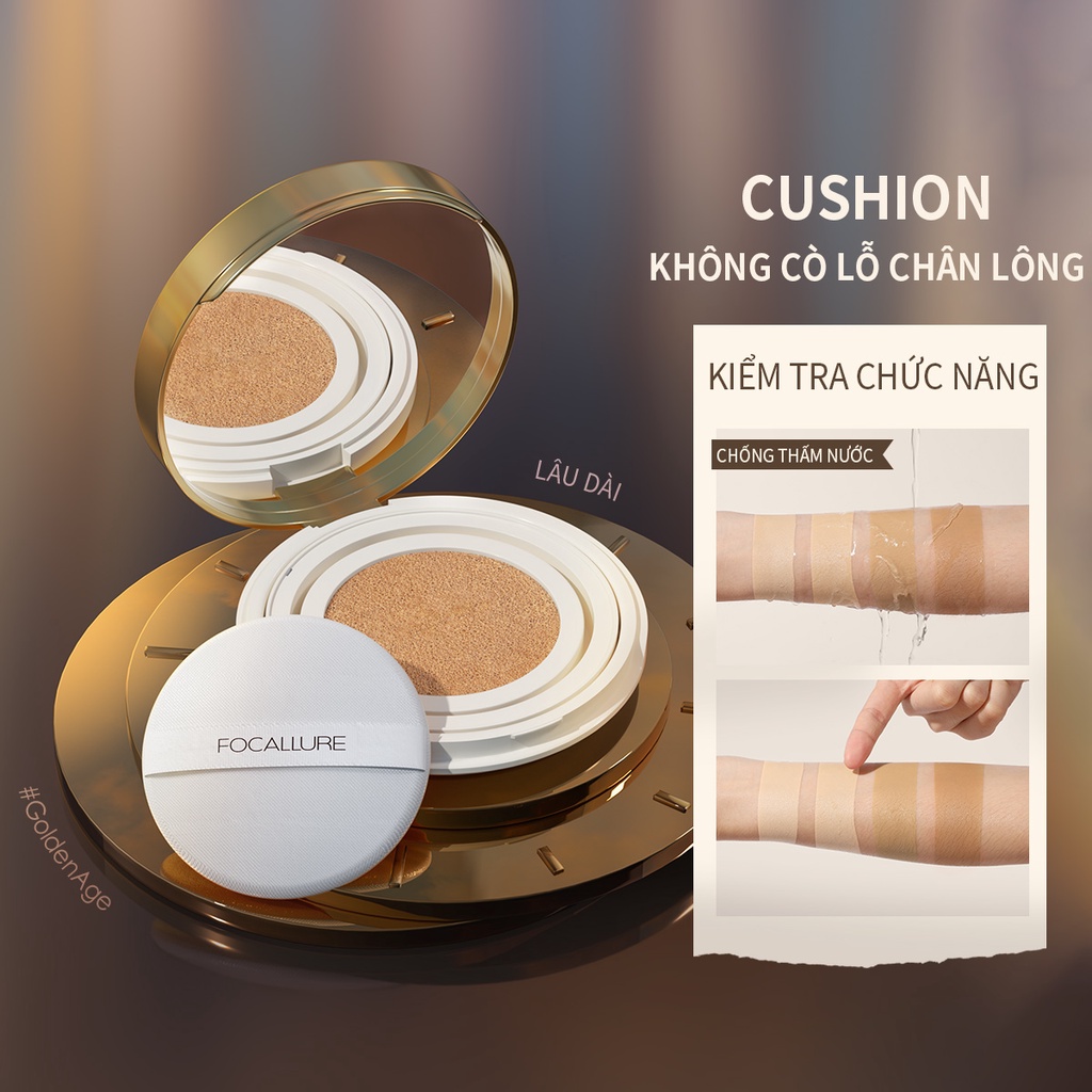 Ảnh Phấn nước BB FOCALLURE Golden Age 12g chống nước kết cấu mỏng nhẹ che phủ hoàn hảo làm mờ lỗ chân lông 4