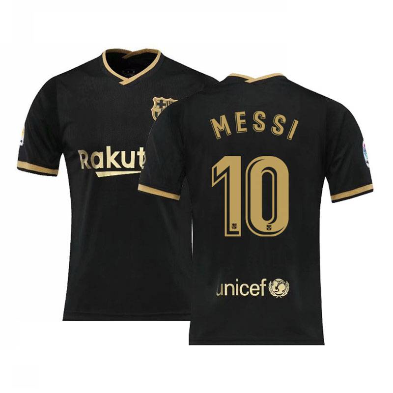 Sy3 2020-2021 Áo bóng đá sân khách Barcelona FCB Áo thun Unisex Áo Messi Suarez Dembele Griezmann De Jong Loose Plus