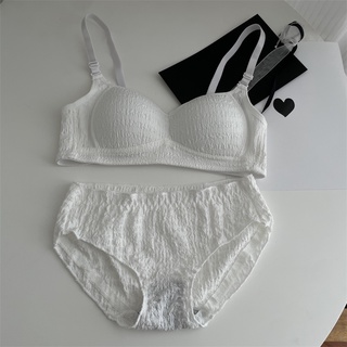 Bộ áo ngực liền mạch mỏng cúp phụ nữ bộ áo ngực thời trang xếp ly phong cách thoải mái mềm mại thanh niên cô gái đồ lót đẩy lên nữ bralette đồ lót
