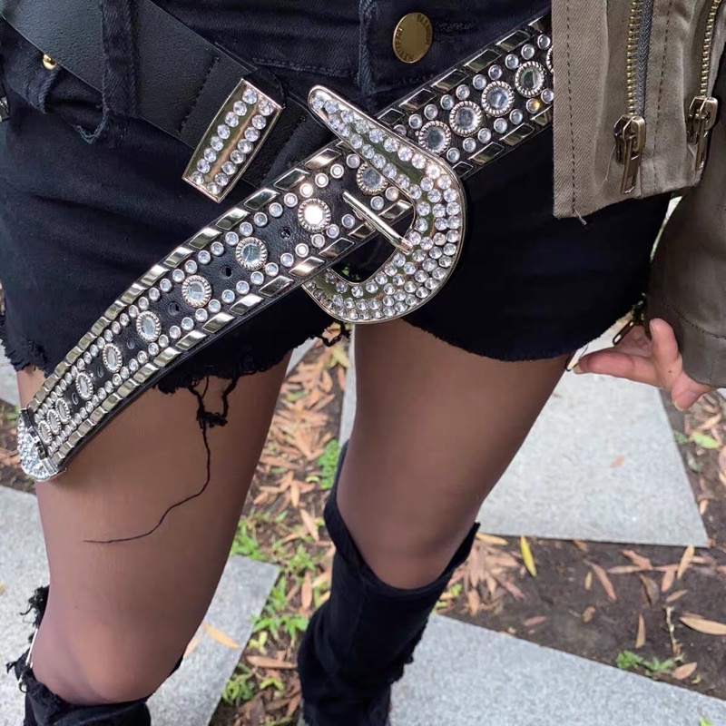 Dây lưng đính đá phong cách Punk Rock cá tính, sexy - ROCK belt ...