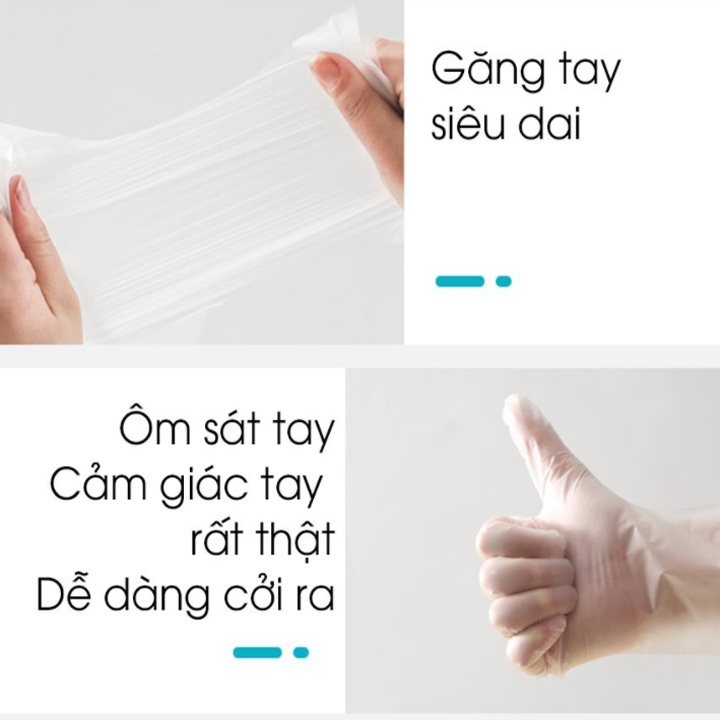 Hộp 100 găng tay cao su Tpe Victoria Bay làm bếp siêu dai