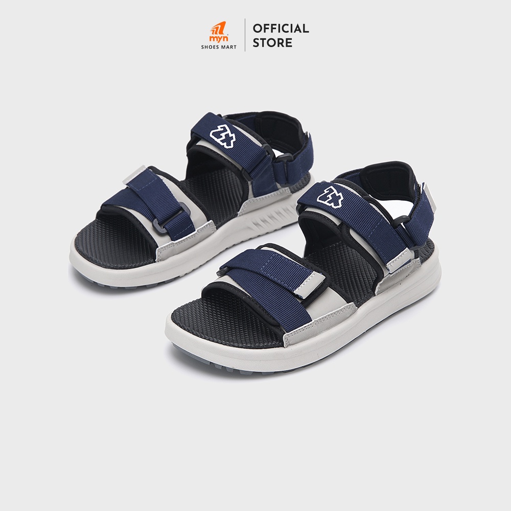 Mô tả Giày Sandal Nam nữ 2 quai ZX 2822 Navy Grey bản to phối quai dán chéo quai sau tháo rời có đệm gót đế EVA phylon mới - 2