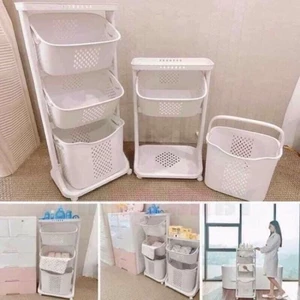 kệ nhựa đựng đồ 3 tầng đa năng cao cấp có bánh xe hàng nhựa Việt Nhật siêu tiện lợi cho mọi không gia sống