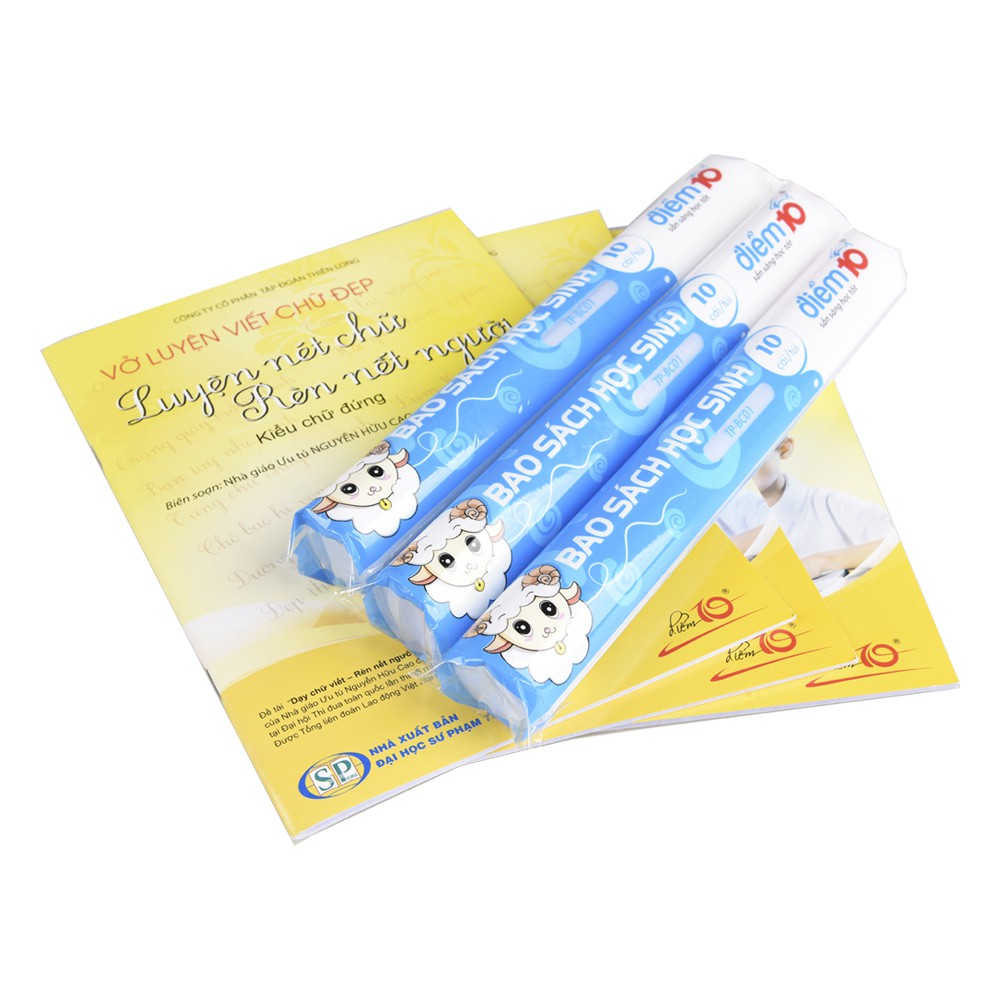 Combo 10 Bìa bao sách Điểm 10 TP-BC01 phù hợp với học sinh cấp 1-2-3