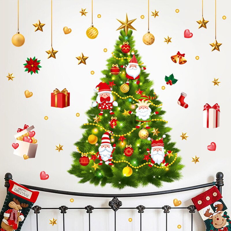 Miếng dán tường trang trí hình cây thông Noel | Shopee Việt Nam
